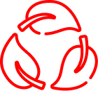 Using less of natural resources, and more of recyclable materials in all phases of production.